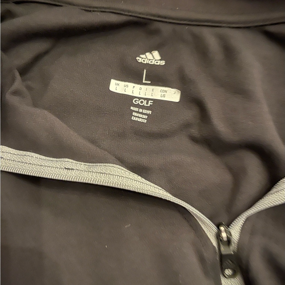 Adidas Black and Gray Golf Pullover - Picture 3 of 3